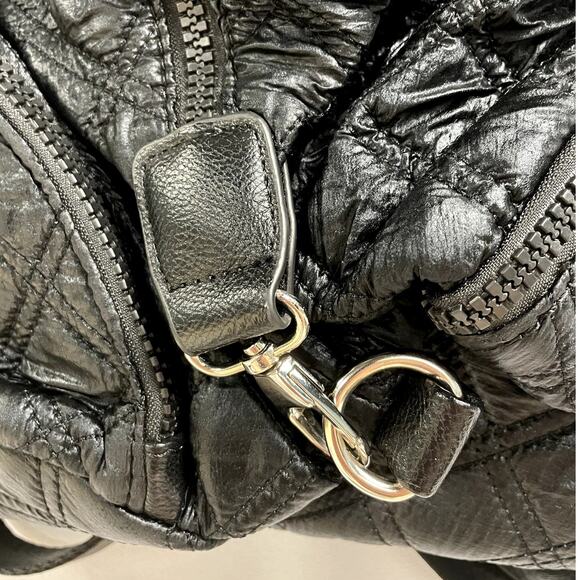 SONDRA ROBERTS SQUARED Black Quilted Purse Backpacks 12.5"x13.5" - Picture 2 of 12